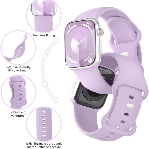 Extra Wide Silicone Bands Compatible with Apple Watch 38mm 40mm 41mm - Picture 2 of 4